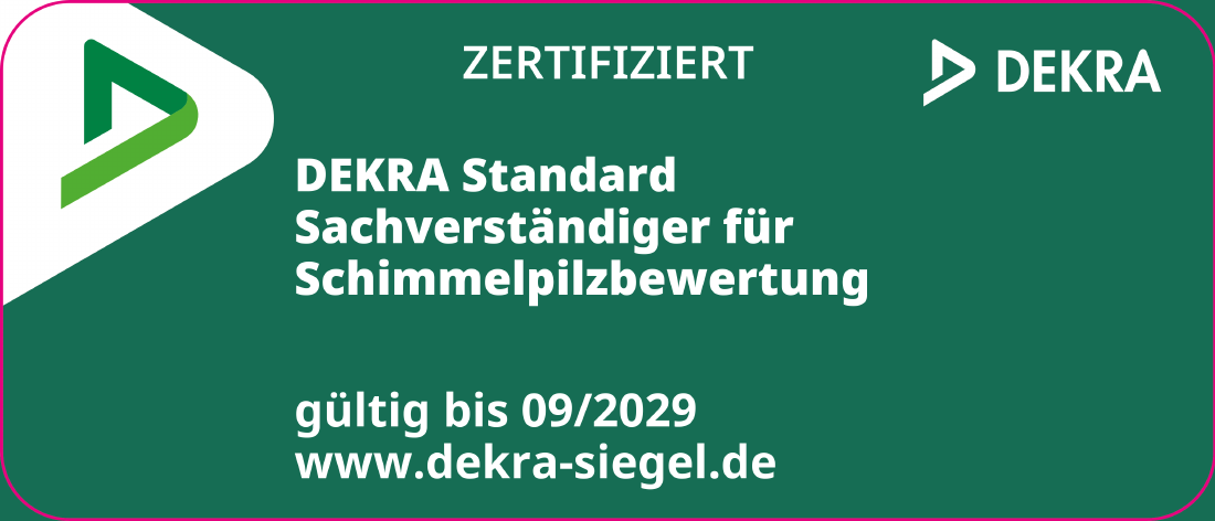 DEKRA-Personenzertifizierungssiegel für Schimmelpilzbewertung